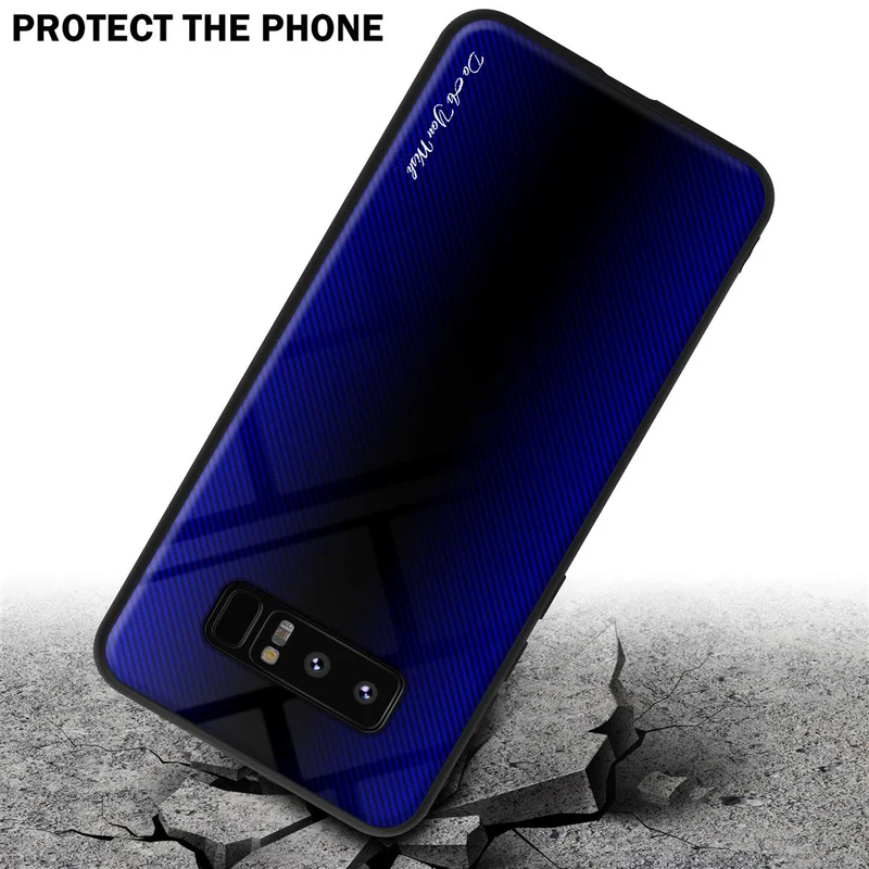 Cadorabo Hülle kompatibel mit Samsung Galaxy NOTE 8 - Streifen Optik Schutzhülle aus Tempered Glas und TPU Silikon