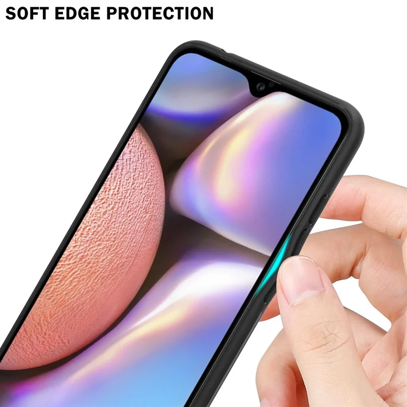 Cadorabo Hülle kompatibel mit Samsung Galaxy A10s / M01s - Streifen Optik Schutzhülle aus Tempered Glas und TPU Silikon