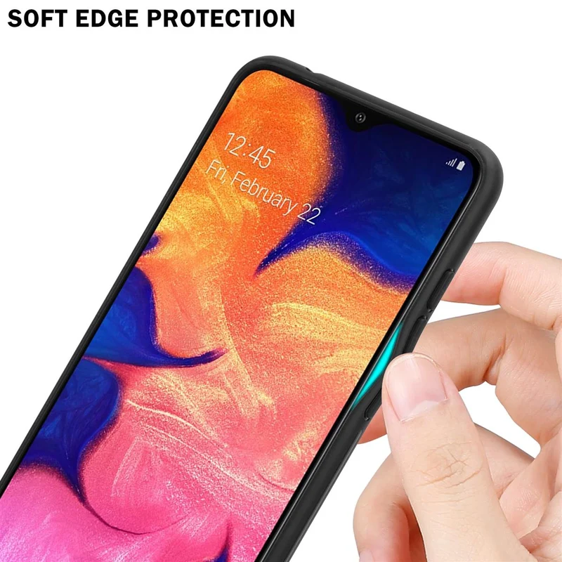 Cadorabo Hülle kompatibel mit Samsung Galaxy A10 / M10 - Streifen Optik Schutzhülle aus Tempered Glas und TPU Silikon