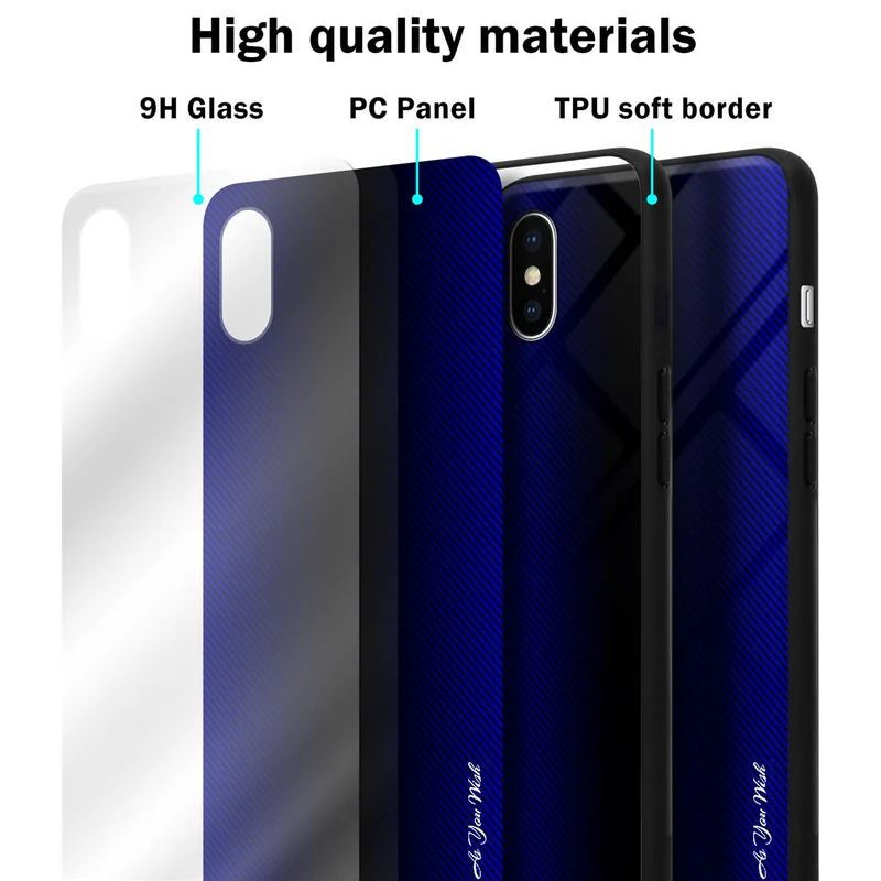 Cadorabo Hülle kompatibel mit Apple iPhone XS MAX - Streifen Optik Schutzhülle aus Tempered Glas und TPU Silikon