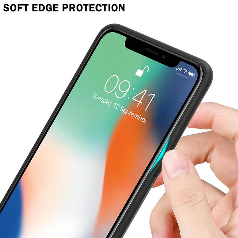 Cadorabo Hülle kompatibel mit Apple iPhone X / XS - Streifen Optik Schutzhülle aus Tempered Glas und TPU Silikon