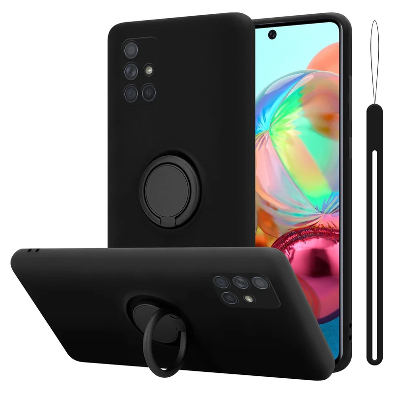 Cadorabo Hülle kompatibel mit Samsung Galaxy A51 4G / M40s Schutzhülle aus flexiblem TPU Silikon mit Ring