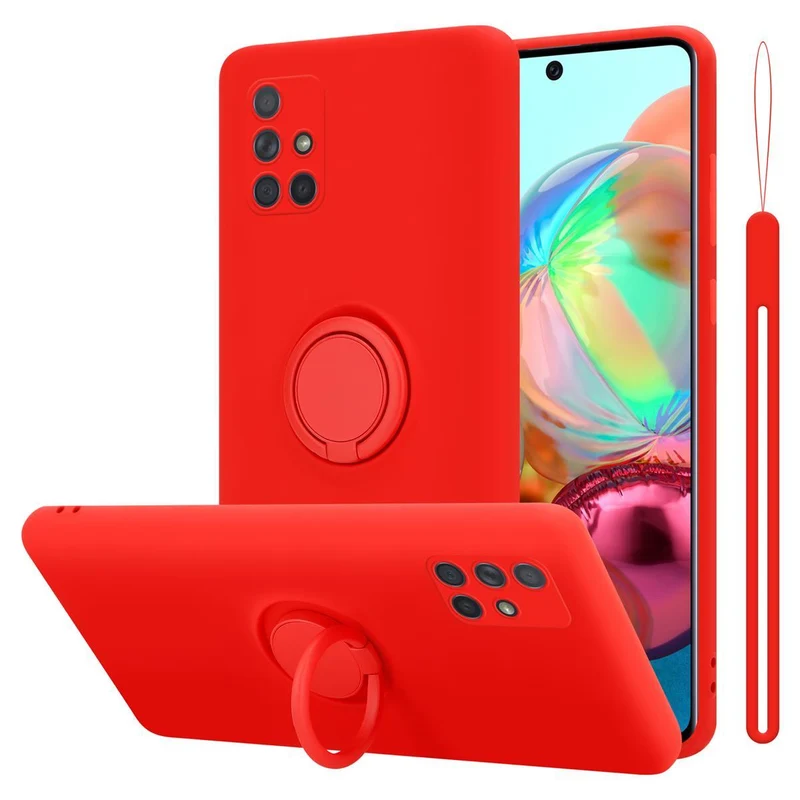 Cadorabo Hülle kompatibel mit Samsung Galaxy A51 4G / M40s Schutzhülle aus flexiblem TPU Silikon mit Ring