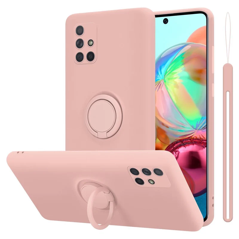 Cadorabo Hülle kompatibel mit Samsung Galaxy A51 4G / M40s Schutzhülle aus flexiblem TPU Silikon mit Ring