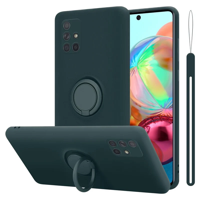 Cadorabo Hülle kompatibel mit Samsung Galaxy A51 4G / M40s Schutzhülle aus flexiblem TPU Silikon mit Ring