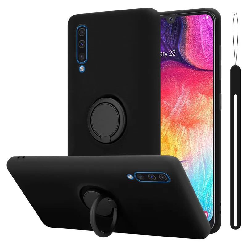 Cadorabo Hülle kompatibel mit Samsung Galaxy A50 4G / A50s / A30s Schutzhülle aus flexiblem TPU Silikon mit Ring