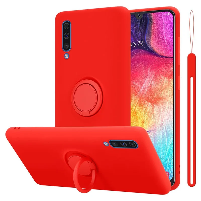 Cadorabo Hülle kompatibel mit Samsung Galaxy A50 4G / A50s / A30s Schutzhülle aus flexiblem TPU Silikon mit Ring