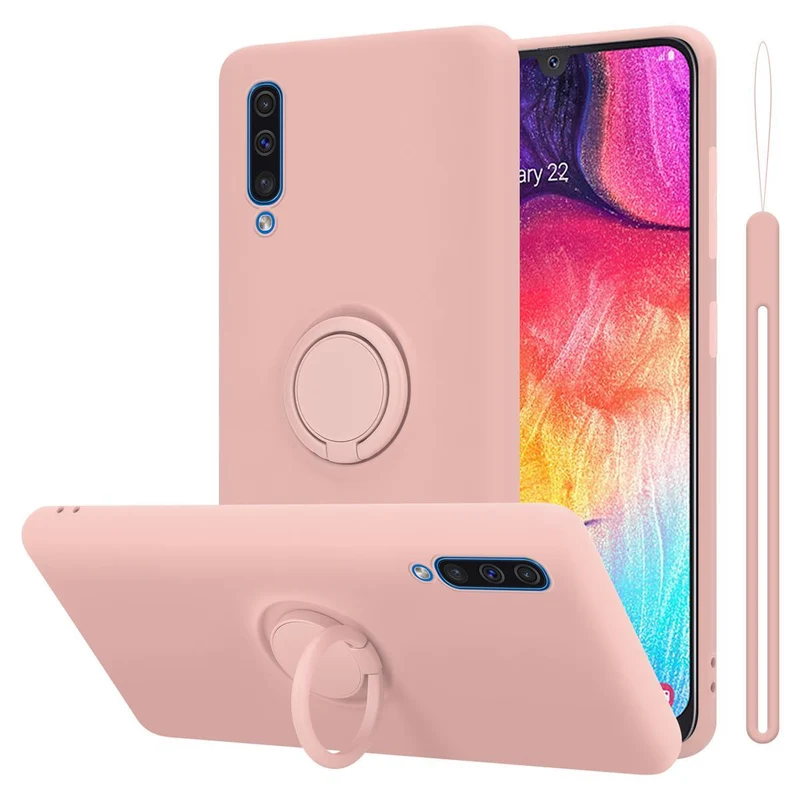 Cadorabo Hülle kompatibel mit Samsung Galaxy A50 4G / A50s / A30s Schutzhülle aus flexiblem TPU Silikon mit Ring