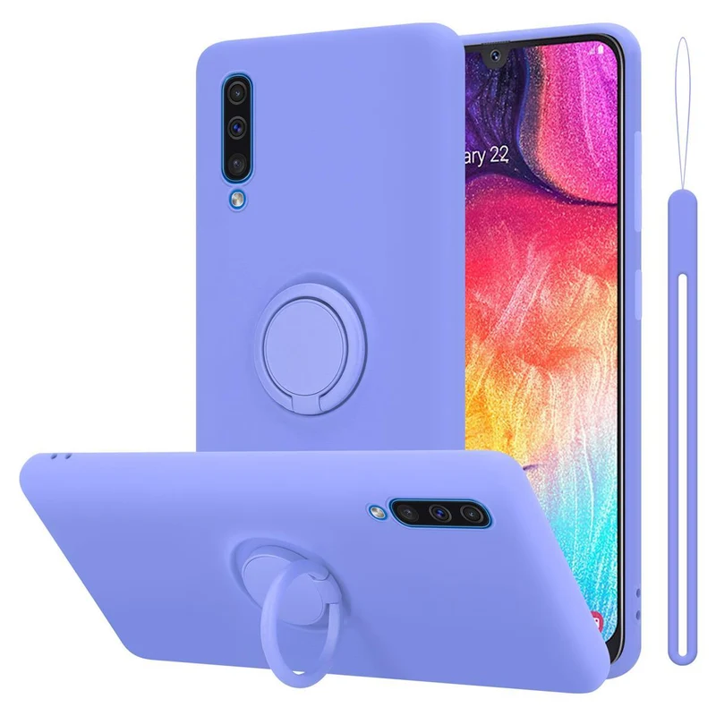 Cadorabo Hülle kompatibel mit Samsung Galaxy A50 4G / A50s / A30s Schutzhülle aus flexiblem TPU Silikon mit Ring