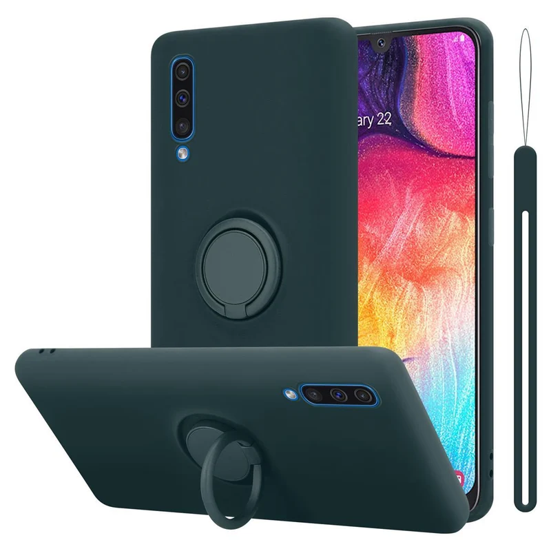 Cadorabo Hülle kompatibel mit Samsung Galaxy A50 4G / A50s / A30s Schutzhülle aus flexiblem TPU Silikon mit Ring