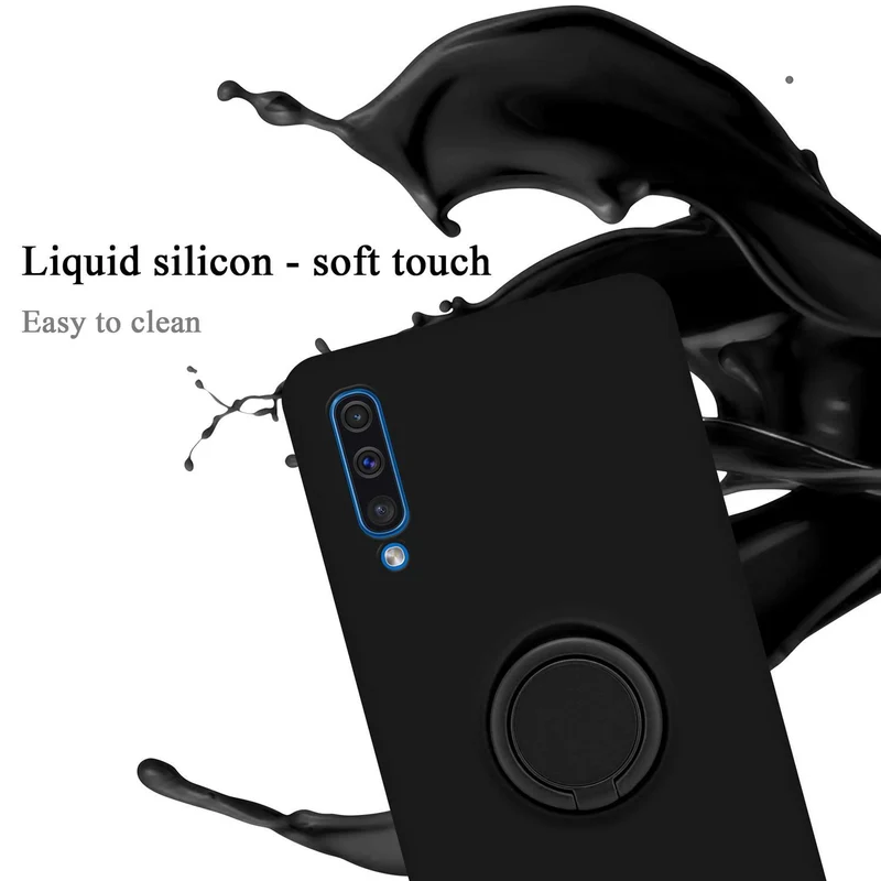 Cadorabo Hülle kompatibel mit Samsung Galaxy A50 4G / A50s / A30s Schutzhülle aus flexiblem TPU Silikon mit Ring