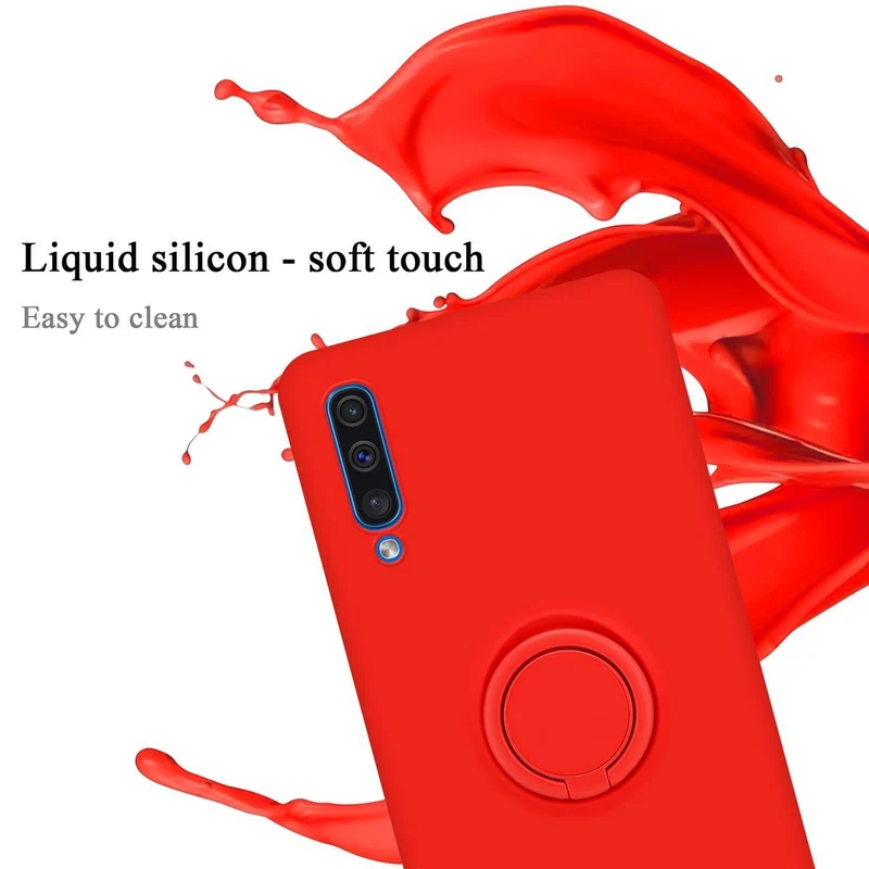 Cadorabo Hülle kompatibel mit Samsung Galaxy A50 4G / A50s / A30s Schutzhülle aus flexiblem TPU Silikon mit Ring
