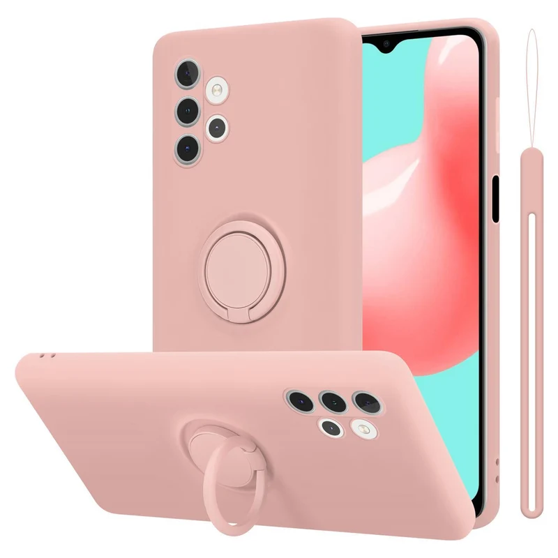 Cadorabo Hülle kompatibel mit Samsung Galaxy A32 5G Schutzhülle aus flexiblem TPU Silikon mit Ring