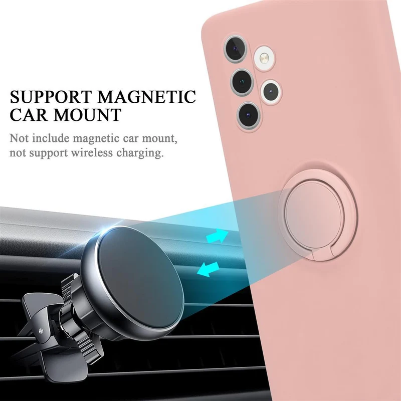 Cadorabo Hülle kompatibel mit Samsung Galaxy A32 5G Schutzhülle aus flexiblem TPU Silikon mit Ring