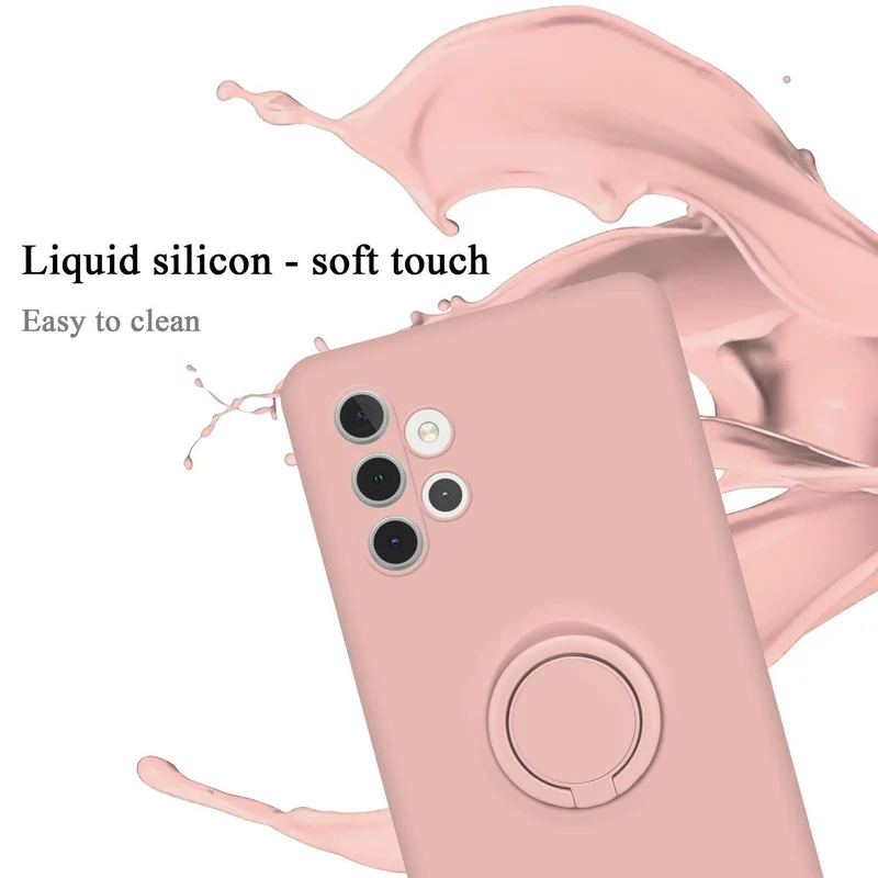 Cadorabo Hülle kompatibel mit Samsung Galaxy A32 5G Schutzhülle aus flexiblem TPU Silikon mit Ring