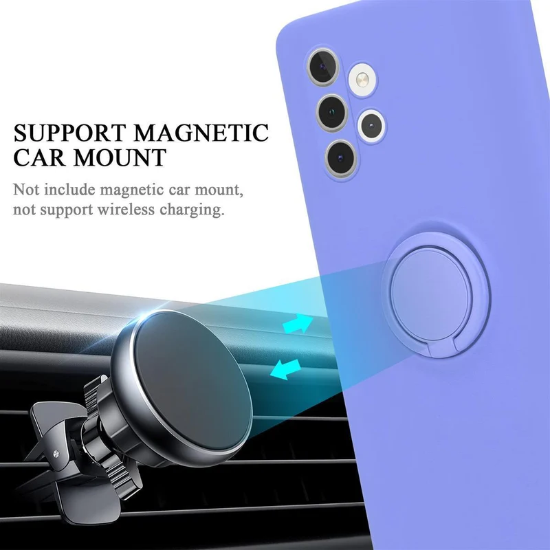 Cadorabo Hülle kompatibel mit Samsung Galaxy A32 5G Schutzhülle aus flexiblem TPU Silikon mit Ring