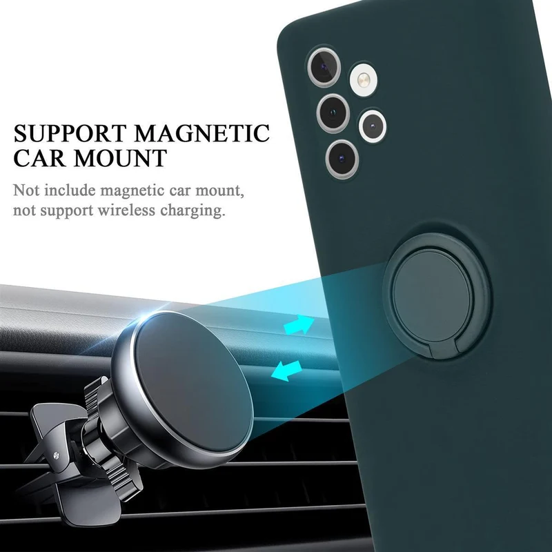 Cadorabo Hülle kompatibel mit Samsung Galaxy A32 5G Schutzhülle aus flexiblem TPU Silikon mit Ring