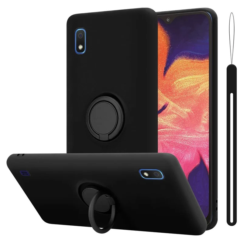 Cadorabo Hülle kompatibel mit Samsung Galaxy A10 / M10 Schutzhülle aus flexiblem TPU Silikon mit Ring