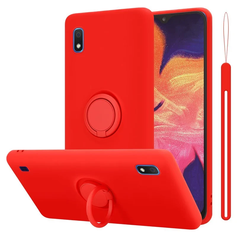 Cadorabo Hülle kompatibel mit Samsung Galaxy A10 / M10 Schutzhülle aus flexiblem TPU Silikon mit Ring