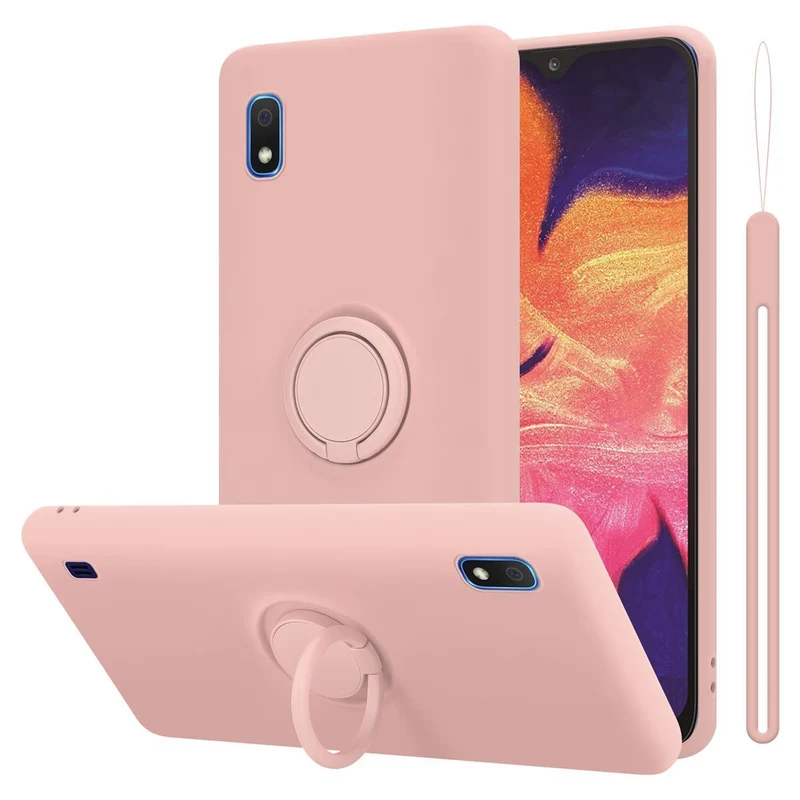 Cadorabo Hülle kompatibel mit Samsung Galaxy A10 / M10 Schutzhülle aus flexiblem TPU Silikon mit Ring