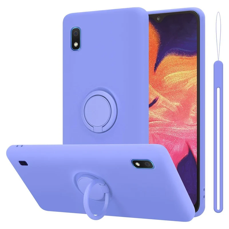 Cadorabo Hülle kompatibel mit Samsung Galaxy A10 / M10 Schutzhülle aus flexiblem TPU Silikon mit Ring