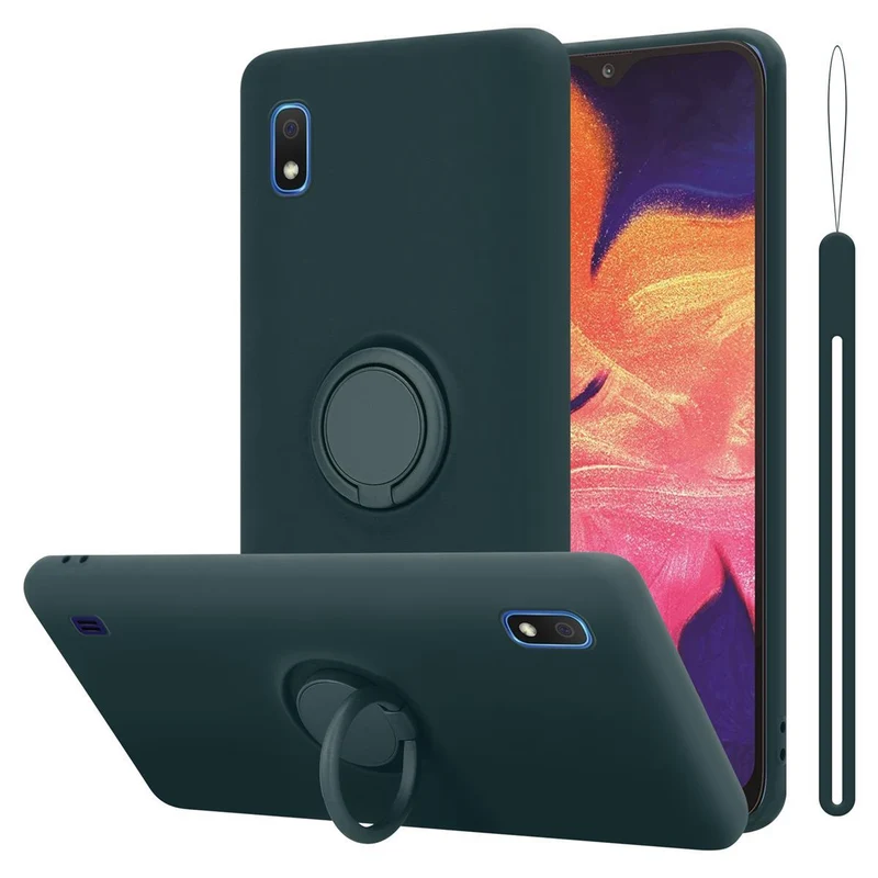 Cadorabo Hülle kompatibel mit Samsung Galaxy A10 / M10 Schutzhülle aus flexiblem TPU Silikon mit Ring