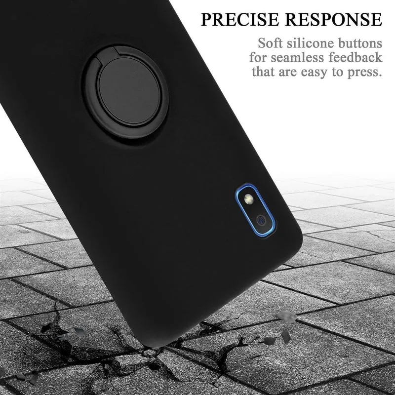Cadorabo Hülle kompatibel mit Samsung Galaxy A10 / M10 Schutzhülle aus flexiblem TPU Silikon mit Ring
