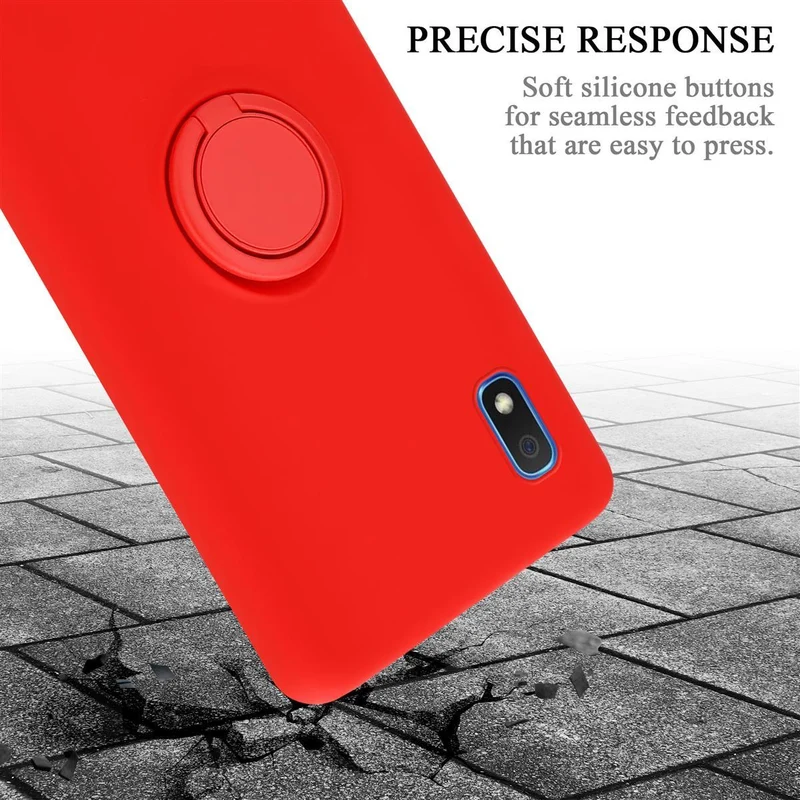 Cadorabo Hülle kompatibel mit Samsung Galaxy A10 / M10 Schutzhülle aus flexiblem TPU Silikon mit Ring