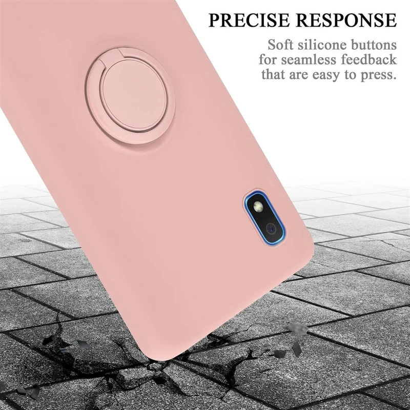 Cadorabo Hülle kompatibel mit Samsung Galaxy A10 / M10 Schutzhülle aus flexiblem TPU Silikon mit Ring