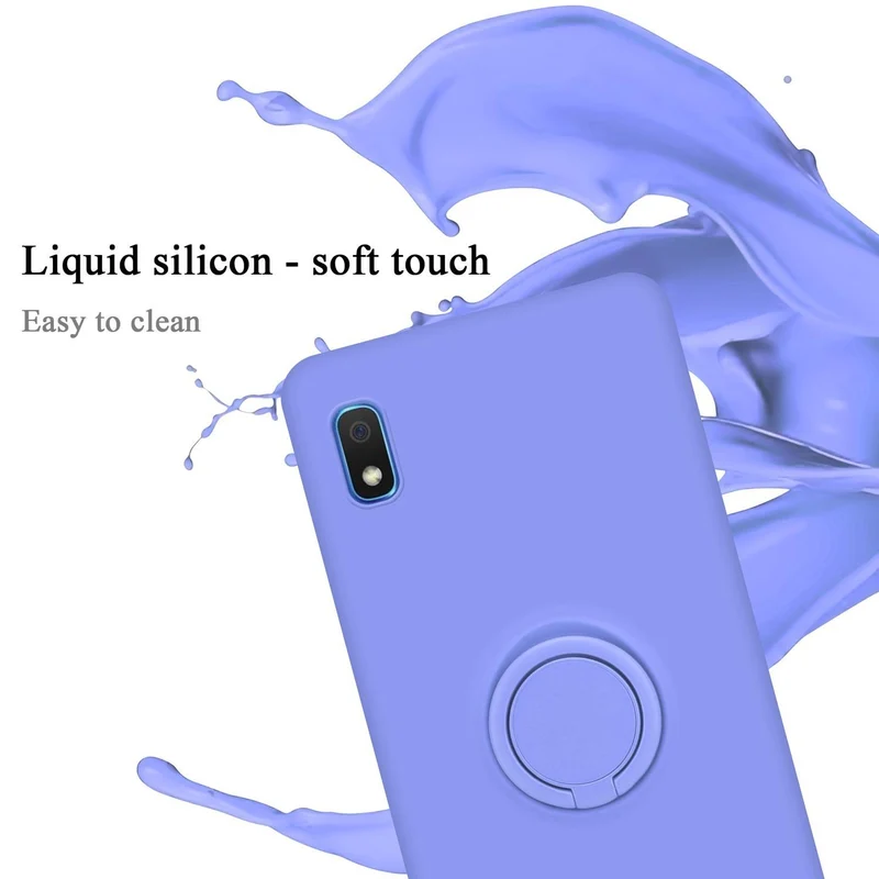 Cadorabo Hülle kompatibel mit Samsung Galaxy A10 / M10 Schutzhülle aus flexiblem TPU Silikon mit Ring
