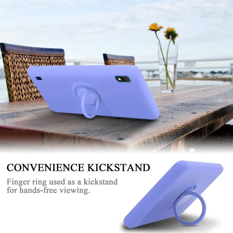 Cadorabo Hülle kompatibel mit Samsung Galaxy A10 / M10 Schutzhülle aus flexiblem TPU Silikon mit Ring