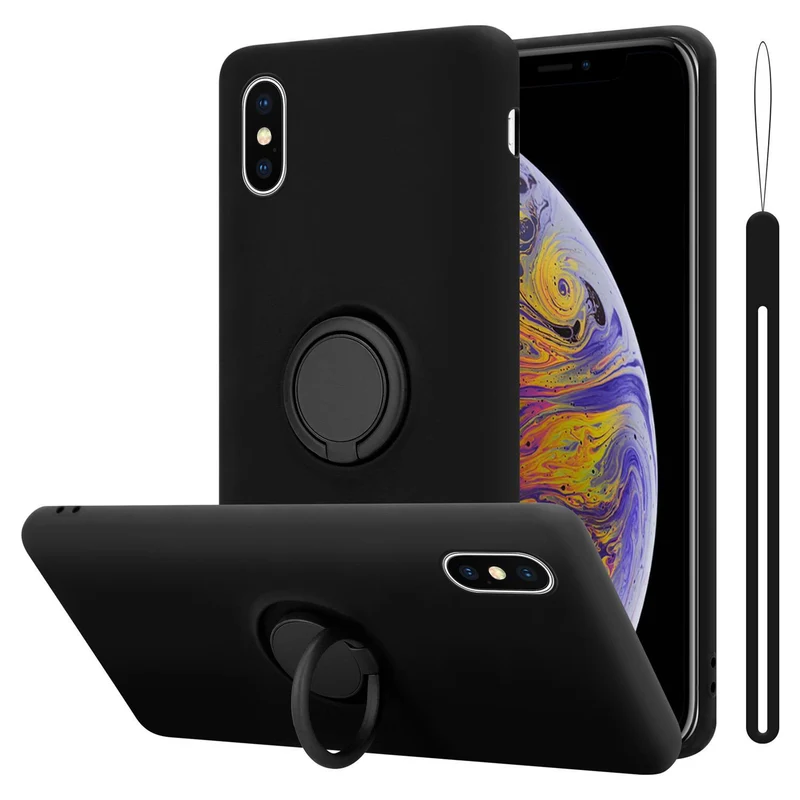 Cadorabo Hülle kompatibel mit Apple iPhone XS MAX Schutzhülle aus flexiblem TPU Silikon mit Ring
