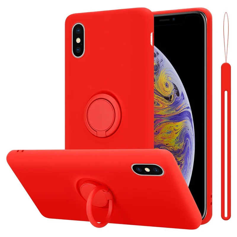 Cadorabo Hülle kompatibel mit Apple iPhone XS MAX Schutzhülle aus flexiblem TPU Silikon mit Ring