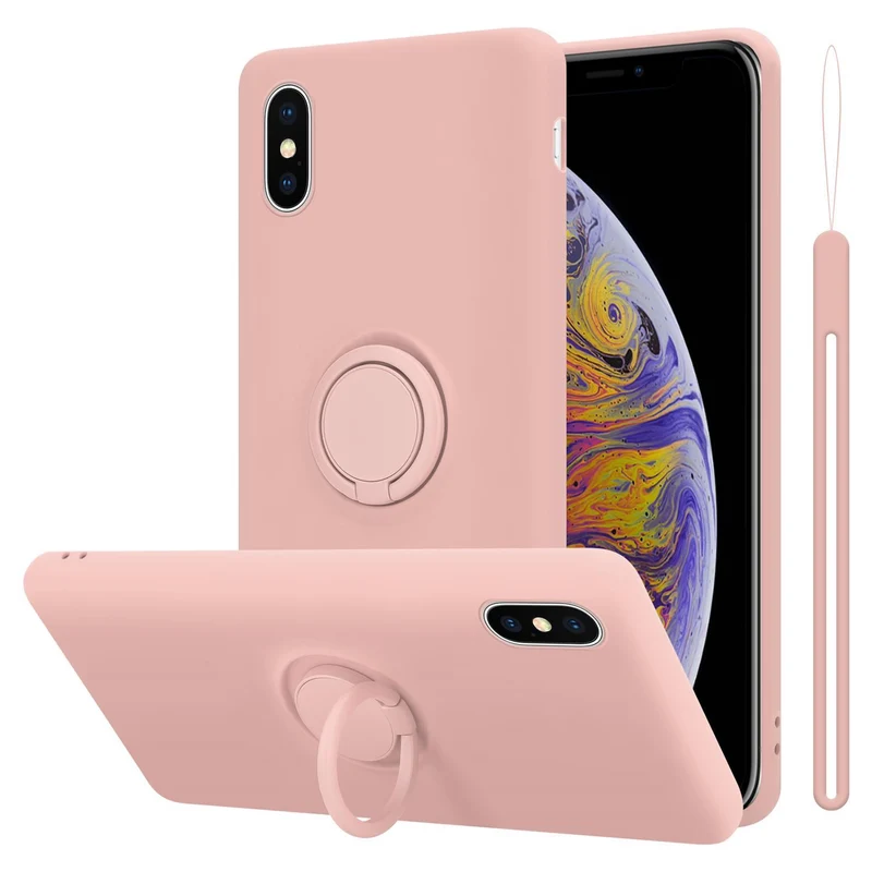 Cadorabo Hülle kompatibel mit Apple iPhone XS MAX Schutzhülle aus flexiblem TPU Silikon mit Ring