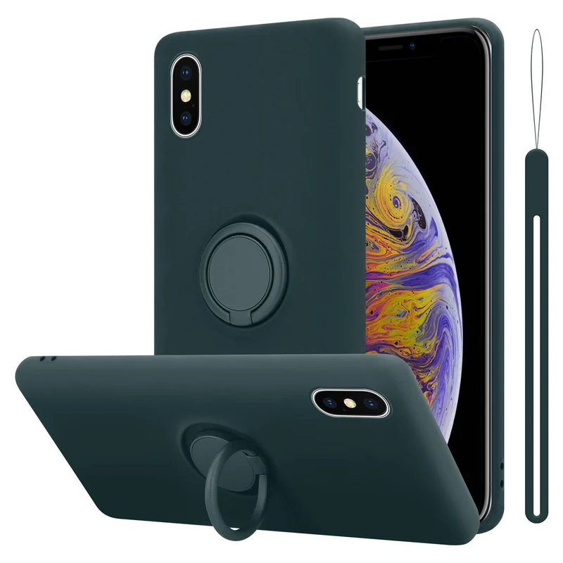 Cadorabo Hülle kompatibel mit Apple iPhone XS MAX Schutzhülle aus flexiblem TPU Silikon mit Ring