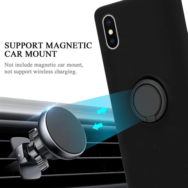 Cadorabo Hülle kompatibel mit Apple iPhone XS MAX Schutzhülle aus flexiblem TPU Silikon mit Ring
