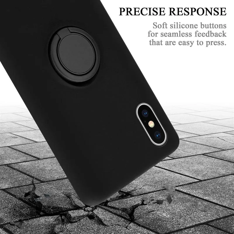 Cadorabo Hülle kompatibel mit Apple iPhone XS MAX Schutzhülle aus flexiblem TPU Silikon mit Ring
