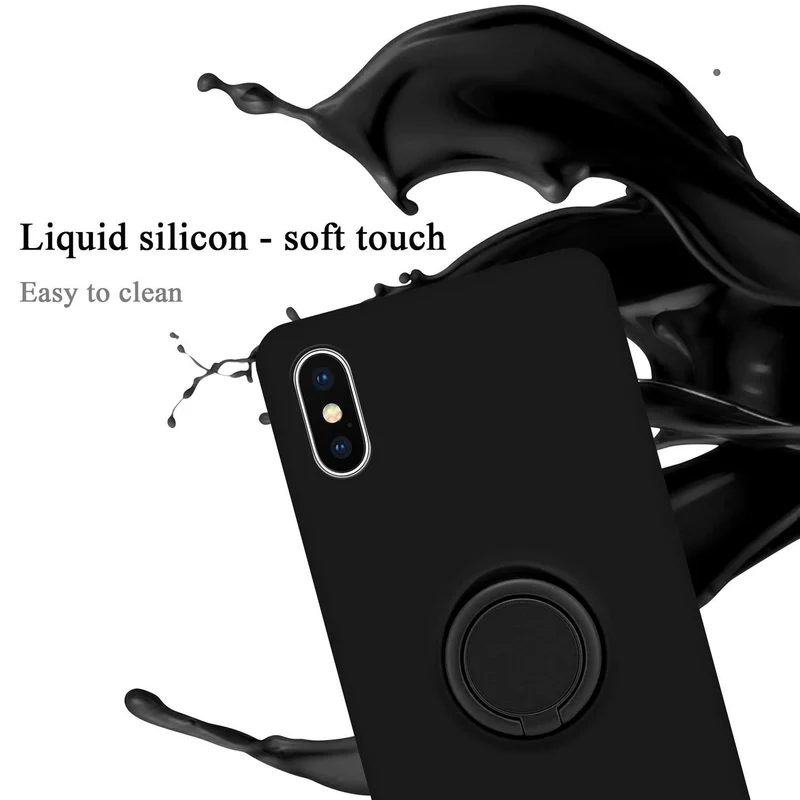 Cadorabo Hülle kompatibel mit Apple iPhone XS MAX Schutzhülle aus flexiblem TPU Silikon mit Ring