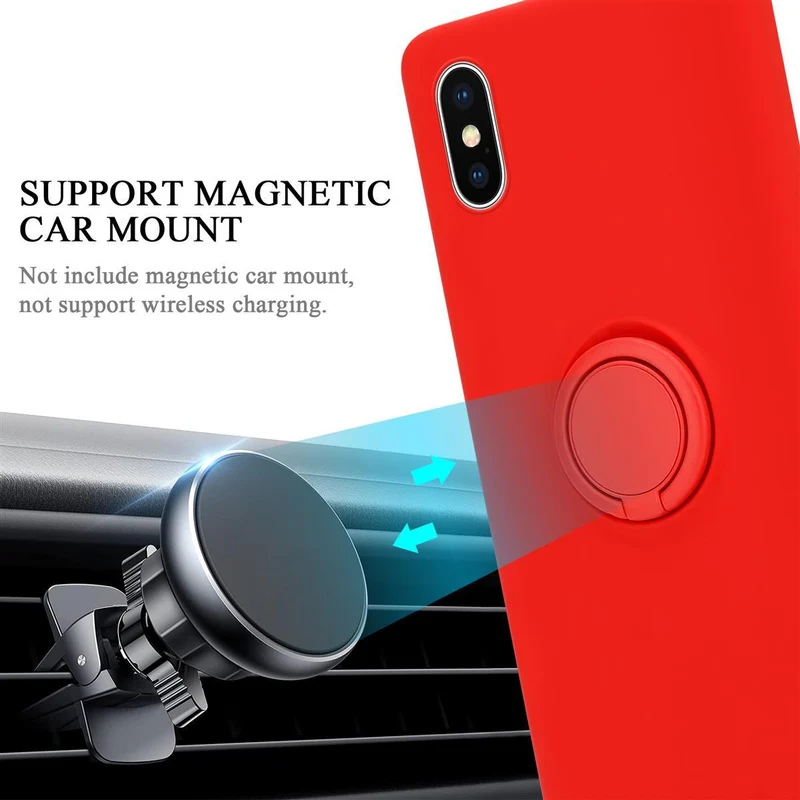 Cadorabo Hülle kompatibel mit Apple iPhone XS MAX Schutzhülle aus flexiblem TPU Silikon mit Ring