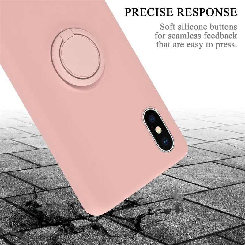 Cadorabo Hülle kompatibel mit Apple iPhone XS MAX Schutzhülle aus flexiblem TPU Silikon mit Ring