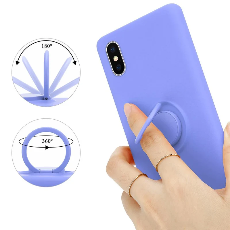 Cadorabo Hülle kompatibel mit Apple iPhone XS MAX Schutzhülle aus flexiblem TPU Silikon mit Ring