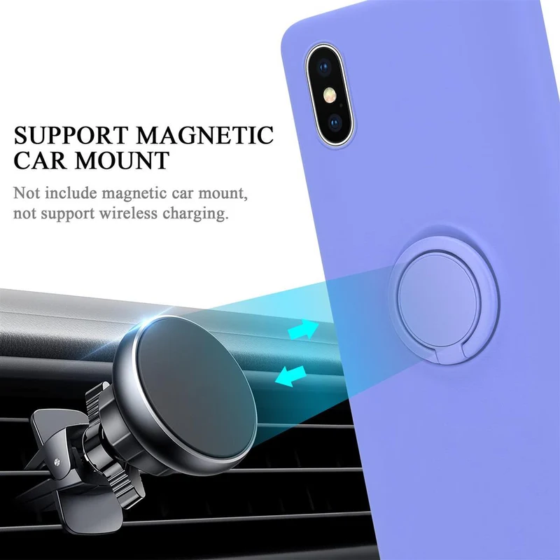 Cadorabo Hülle kompatibel mit Apple iPhone XS MAX Schutzhülle aus flexiblem TPU Silikon mit Ring