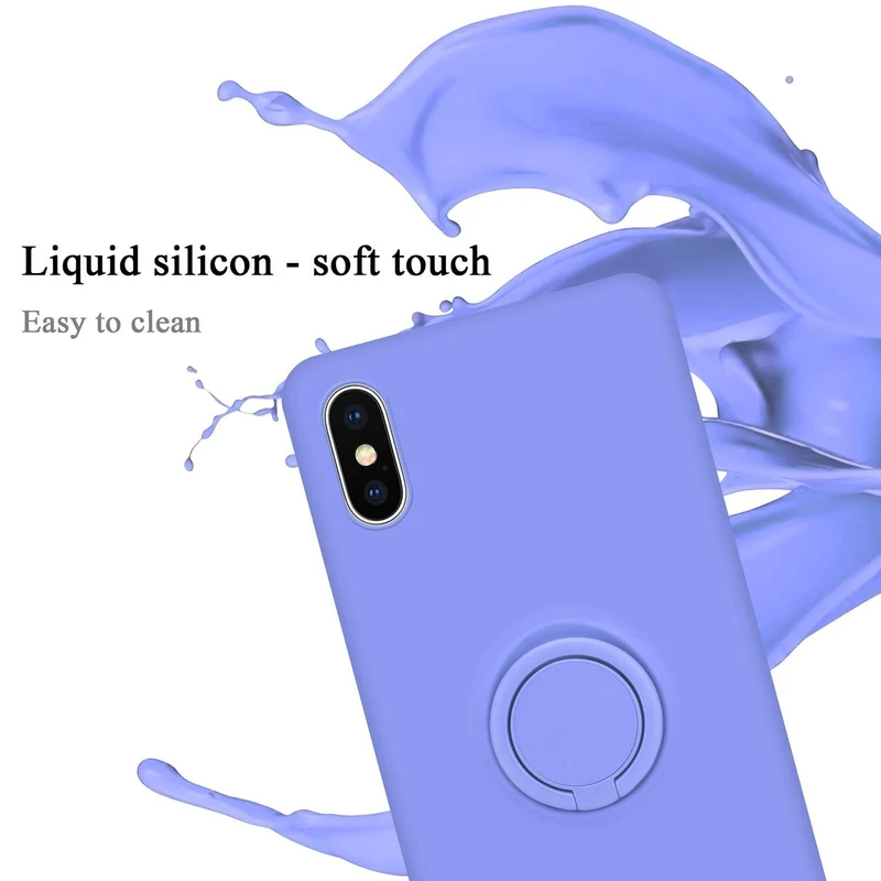 Cadorabo Hülle kompatibel mit Apple iPhone XS MAX Schutzhülle aus flexiblem TPU Silikon mit Ring