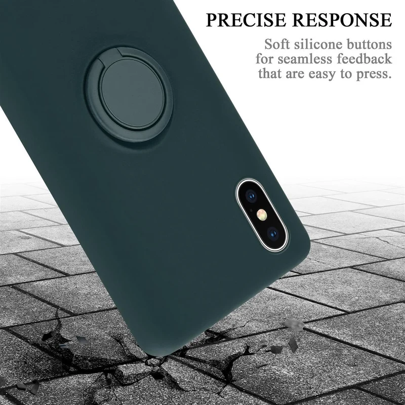 Cadorabo Hülle kompatibel mit Apple iPhone XS MAX Schutzhülle aus flexiblem TPU Silikon mit Ring