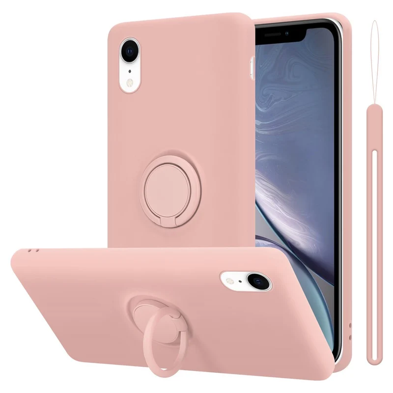 Cadorabo Hülle kompatibel mit Apple iPhone XR Schutzhülle aus flexiblem TPU Silikon mit Ring