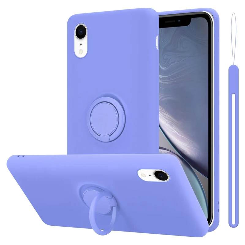 Cadorabo Hülle kompatibel mit Apple iPhone XR Schutzhülle aus flexiblem TPU Silikon mit Ring