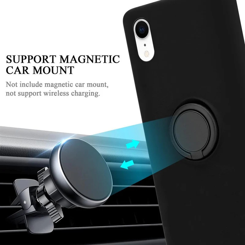 Cadorabo Hülle kompatibel mit Apple iPhone XR Schutzhülle aus flexiblem TPU Silikon mit Ring