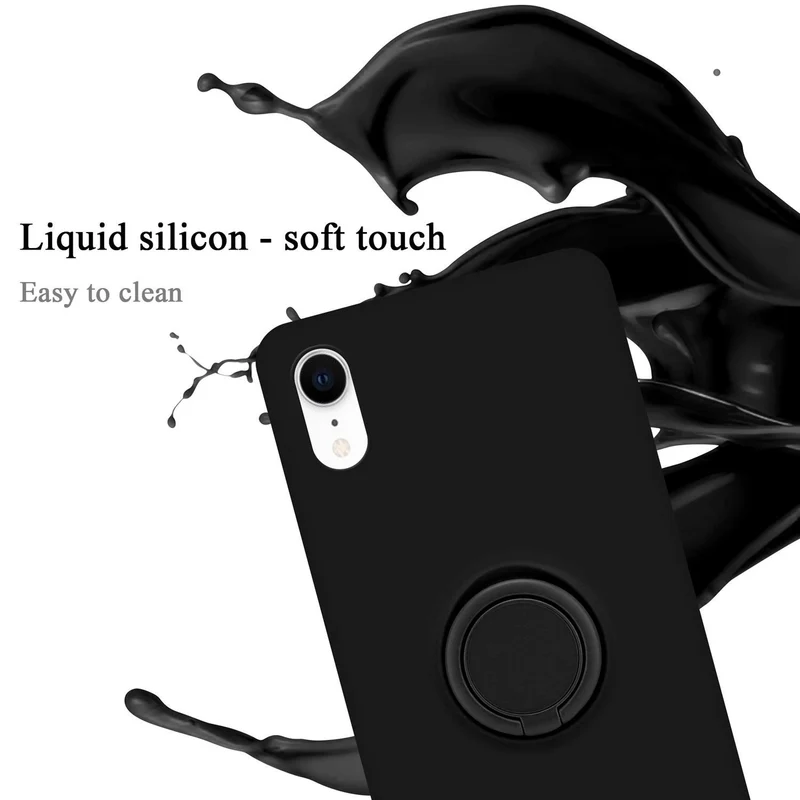 Cadorabo Hülle kompatibel mit Apple iPhone XR Schutzhülle aus flexiblem TPU Silikon mit Ring