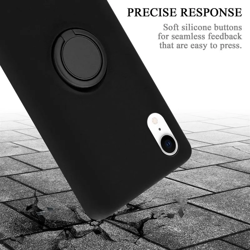 Cadorabo Hülle kompatibel mit Apple iPhone XR Schutzhülle aus flexiblem TPU Silikon mit Ring