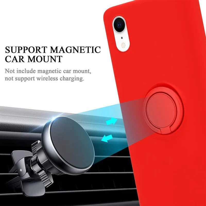 Cadorabo Hülle kompatibel mit Apple iPhone XR Schutzhülle aus flexiblem TPU Silikon mit Ring